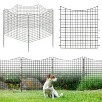 Costway 39'' Tall Outdoor Animal Barrier Decorative Garden Fence with 5 Panels & 5 Stakes