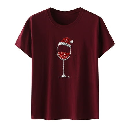 

Corset Top Long Sleeve Workout Tops for Women Fashion Women Casual Christmas Printing Pullover Short Sleeve T-Shirt Tops Blouse Valentines Shirts for Women White Shirts for Women Arrival Red 2XL