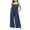Navy, variant on Akiihool Summer Jumpsuit For Girls's Jumpsuits Sleeveless Round Neck Wide Leg One Piece Rompers Little Kid Big Kids (Brick Red,5-6 Years)