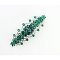 thumbnail image 3 of Faship Gorgeous Green Rhinestone Crystal Floral Hair Barrette, 3 of 4