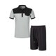 thumbnail image 3 of Pantalones Cortos para Hombre Conjunto de Trajes de 2 Piezas, Moda Mock Bolsillo Botón de Color Sólido Solapa Tops Cortos de Cintura Elástica, 3 of 5