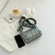 thumbnail image 5 of Bolso Bolso acolchado de algodón con hebilla a cuadros, bandolera con solapa, suave para el trabajo (plata), 5 of 8