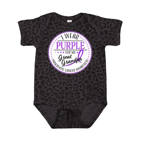 

Inktastic I Wear Purple for My Great Grandpa- Pancreatic Cancer Awareness Gift Baby Boy or Baby Girl Bodysuit