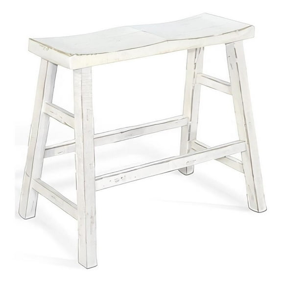 Rena Bar Height Bench- Trestle Legs with Footrests- Mahogany Wood