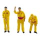 thumbnail image 1 of Figuras de personas de gasolinera en miniatura, 3 piezas, 1/64, esculturas humanas pintadas, regalo de simulación amarillo, 1 of 9
