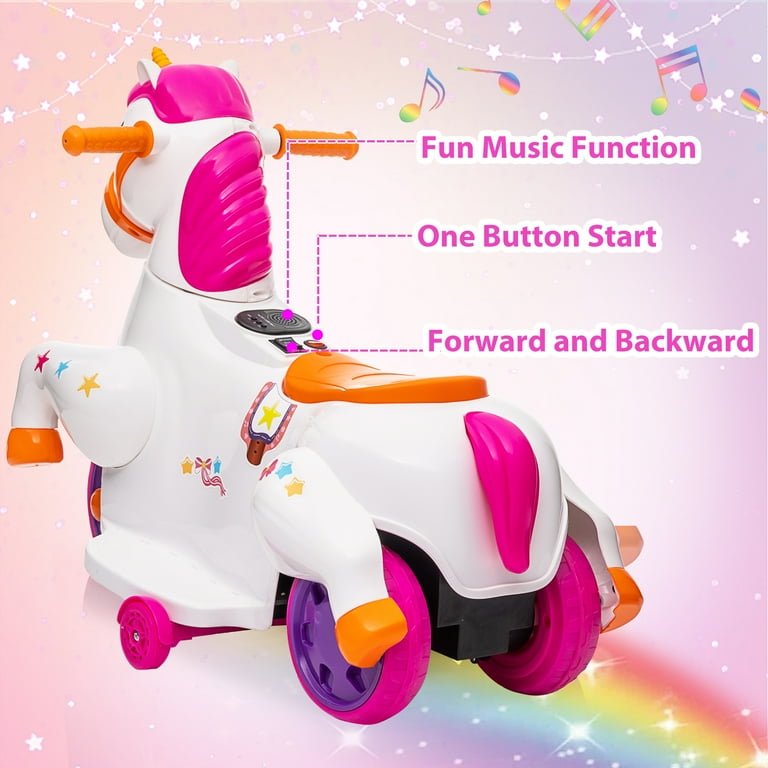 6v ride on 2025 unicorn bike
