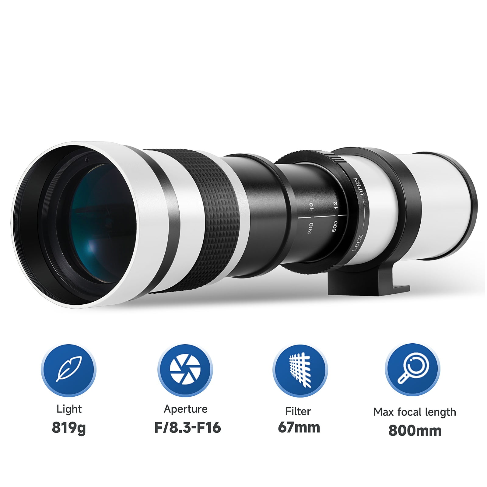 Telephoto Lens for Canon -JINTU EF Mount 420-800mm Martinique Ubuy