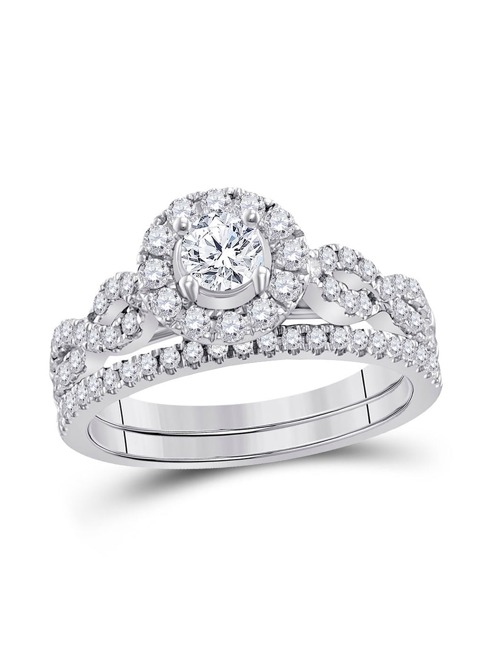 Size-3.25 Diamond Wedding Band in 14K White Gold G-H,I2-I3 1/10 cttw,