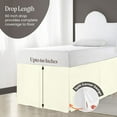 thumbnail image 4 of 36 Inch Drop Full XL Size Dorm Bed Ivory Solid Bed Skirt Lightweight Pleated Pattern Split Corner Premium Hotal Quality With Flexible Elastic & Fade Resistent, 4 of 6