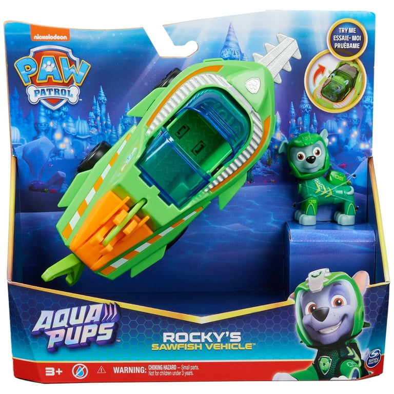 PAW Patrol Aqua Pups, Rocky Transforming Vehicle with Figure Kids Ages 3 and up - Walmart.com