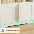 thumbnail image 4 of Bakers Rack with Storage Cabinet, Microwave Stand with Power Outlets, Farmhouse Bakers Rack with Thick Table Top, Small Kitchen Bakers Rack for Kitchen,Dining Room,White & Peer Wood, 4 of 7