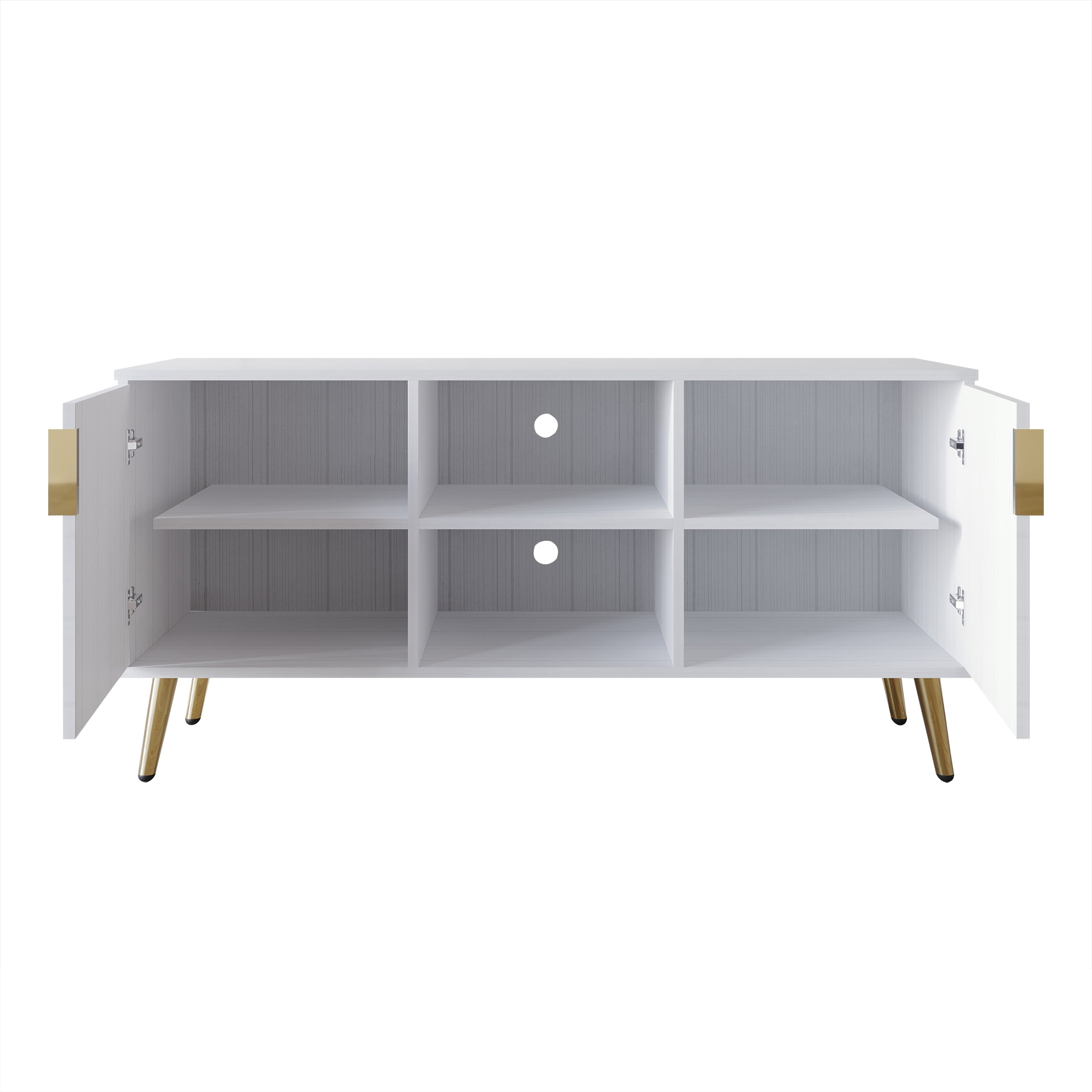 Castle Place Glam 47" TV Stand Console for TVs up to 55", White