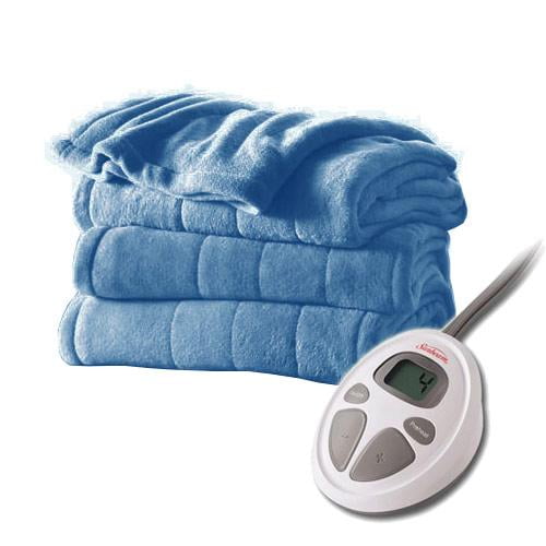 Sunbeam Channeled Microplush Electric Heated Blanket Twin Full Queen