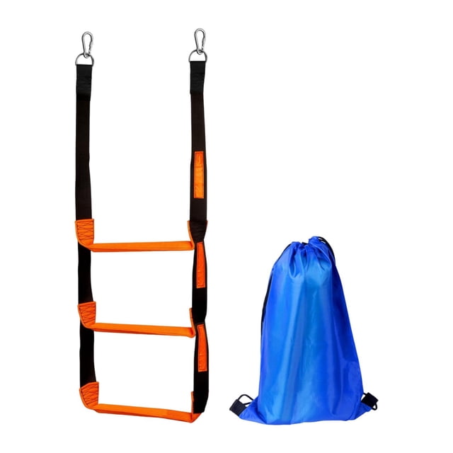 S SERENABLE Marine Rope Ladder Practical Swim Ladder for Inflatable Boat Dinghy Sailboat 3 Steps 30x114cm