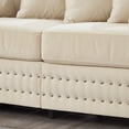 thumbnail image 6 of Newboti Furniture Modern Design Living Room Sofa Square armrest with Silver Nails Decoration Upholstered Velvet Couch Apricot BN.8171, 6 of 12