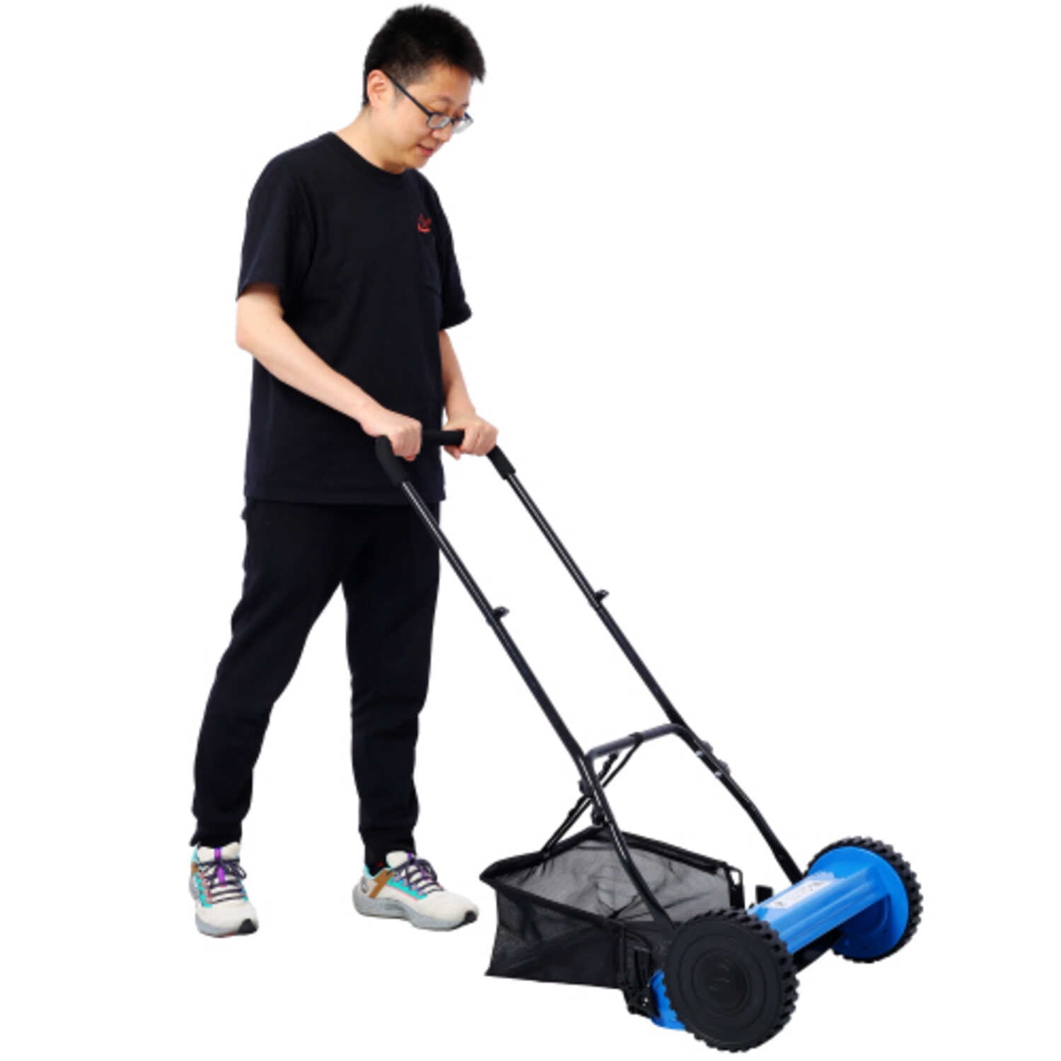 14 Inch 5 Blade Reel Lawn Mower with Grass Catcher Bag