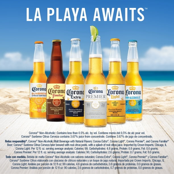 Corona Premier, Mexican Lager Light Beer, 12 fl oz Slim Cans, 12