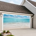 thumbnail image 4 of Summer Beach Garage Door Cover Banner 6 x 13 FT, Blue Coastal Ocean Seaside Nautical Garage Door Curtains Backdrop with Grommets for Indoor Outdoor Wall Party Porch Yard Decorations Background, 4 of 9