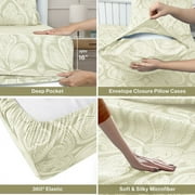 Lux Decor Collection 4 Piece Twin XL Bed Sheets Set - Luxury Soft Microfiber Bed Sheets Set Deep Pocket - Twin XL, Ivory