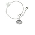 thumbnail image 2 of Delight Jewelry Silvertone Trumpeter Angel - Oval Seal Silver-tone Rose Link Chain Bracelet, 6.25"+1.75" Extender, 2 of 4