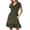 Army Green, variant on Penkiiy Women's Summer Casual Short Sleeve V Neck Smocked Elastic Waist Tiered A Line Maxi Dress With Pockets XL Navy