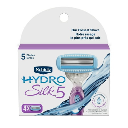 Schick Hydro Silk 5 Women’s Razor Blade Refills, 4 Ct