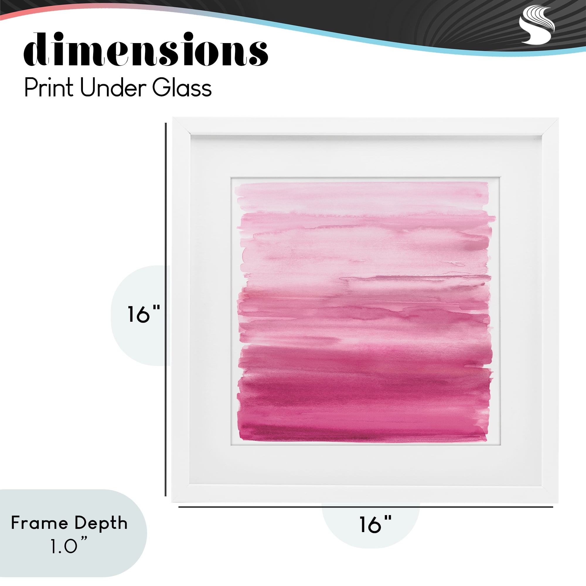 Stupell Industries Gradient Pink Blush White Framed Print Under Glass, design by Allie Corbin