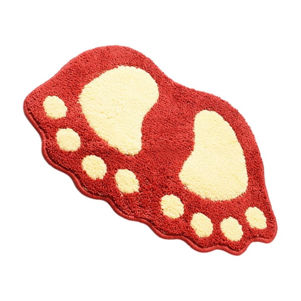 Cateissary Cómoda alfombrilla fácil de instalar y ecológica | Antideslizante para baño Alfombrilla de baño de felpa asequible Decoración del hogar rojo 40*60