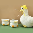 thumbnail image 5 of Cuenco de cerámica para gatos con forma de pato, protección de pie alto, columna vertebral, cuenco de comida para perros y gatos, 5 of 5