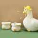 thumbnail image 5 of Cuenco de cerámica para gatos con forma de pato, protección de pie alto, columna vertebral, cuenco de comida para perros y gatos, 5 of 5