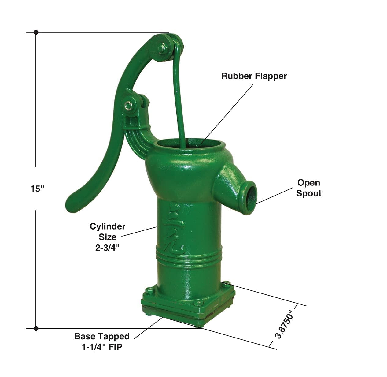 Merrill PUMPHD125, Antique Green Manual Well Pump Water Transfer Pump