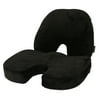 Art3d Premium Lumbar Support Pillow and Seat Cushion Coccyx Orthopedic Memory Foam Cushions, Set of 2, Black