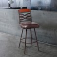 thumbnail image 6 of Arden Contemporary 30" Bar Height Barstool in Auburn Bay Finish with Brown Faux Leather and Sedona Wood Finish Back, 6 of 6