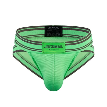 YWDJ Mens Thong Underwear Cotton Lightweight No Show Men s Underwear Youth Ice Silk Thin Style Sexy Low Waist Boxer Pants Green 2XL
