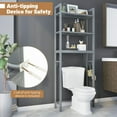 thumbnail image 6 of Spaco Over-The-Toilet Storage Shelf Space Saving Metal Bathroom Organizer Hooks-Gray, Bathroom Cabinet, 6 of 7