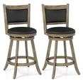 thumbnail image 1 of Gymax Swivel Bar Stools w/ Solid Rubber Wood Frame Set of 2 for Kitchen Island, 1 of 8