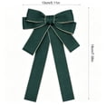 thumbnail image 3 of Lilixerw Woven Ribbon Christmas Bow, Dark Green Multi Loop Bow With Metallic Edge Trim, 5.11x7.08 Inch, for Tree Wreath Stair Garland Mantel Decoration, 3 of 6