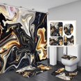 thumbnail image 1 of Aosijia 4 Pcs Marble Shower Curtain Sets Bathroom Sets with Shower Curtain and Rugs and Accessories Rug Toilet Lid Cover and Non-Slip U Shape Mat Waterproof Shower Curtain with 12 Hooks, 1 of 3