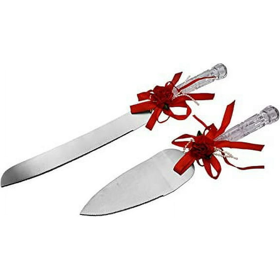 Gifts Infinity Wedding Knife and Server Set (Red)