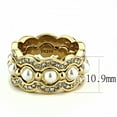 thumbnail image 2 of Gold Pearls Womens Ring Stainless Steel Anillo Perlas Color Oro Para Mujer Acero Inoxidable, 2 of 5