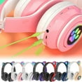 thumbnail image 4 of 1pcs Wireless Cat Ear Headphones Bluetooth Headset LED w/Mic Lights Earphone for Kids, 4 of 9