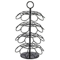 FeiFu Rotating Coffee Capsule Organizer,360° Display Rack for Pod Storage with Locking Base,Kitchen Detachable Organizer for Countertop black