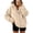 Khaki, variant on Womens Hoodies Oversized Long Sleeve Sweatshirt Full Zip Fall Jacket with Kangaroo Pocket