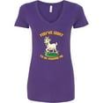 thumbnail image 3 of Inktastic Funny Goat Kid Joke Women's V-Neck T-Shirt, 3 of 5