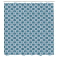 thumbnail image 2 of Ambesonne Blue Mandala Shower Curtain, Rhombus Dots Floral, 69"Wx70"L, Blue Pale Pink, 2 of 4