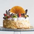 thumbnail image 4 of GOOHOCHY WORGEOUS 15 Pcs Fan Shaped Cupcake Topper Gold Palm Leaves Decorations Elder Golden, 4 of 8