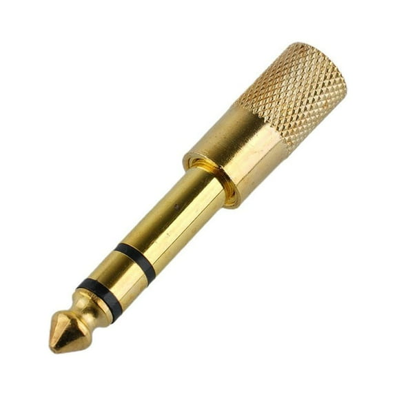 Small To Big Headphone Adapter Converter Plug 3.5Mm To 6.35Mm Audio Gold