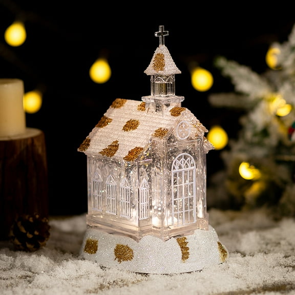 Christmas Decorations Crystal Church House Snowflake Music Box Music Box Christmas Gift Ornament