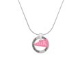 thumbnail image 2 of Delight Jewelry Acrylic 3/4" Hot Pink Cheer Megaphone Silvertone Grandmother Ring Charm Necklace, 18", 2 of 4