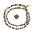 thumbnail image 2 of The Bead Chest Rustic Inlaid  Bone Mala Beads 6mm Nepal Brown Round Large Hole 23 Inch Strand, 2 of 4
